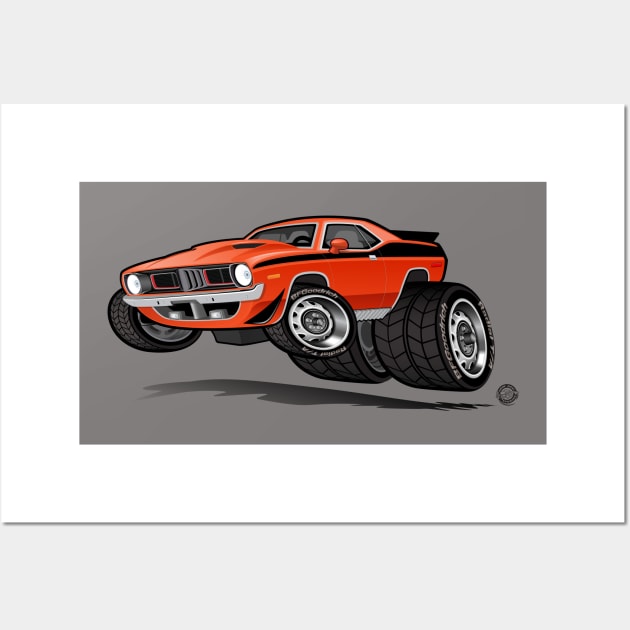 72 Hemi Cuda Wall Art by Goin Ape Studios